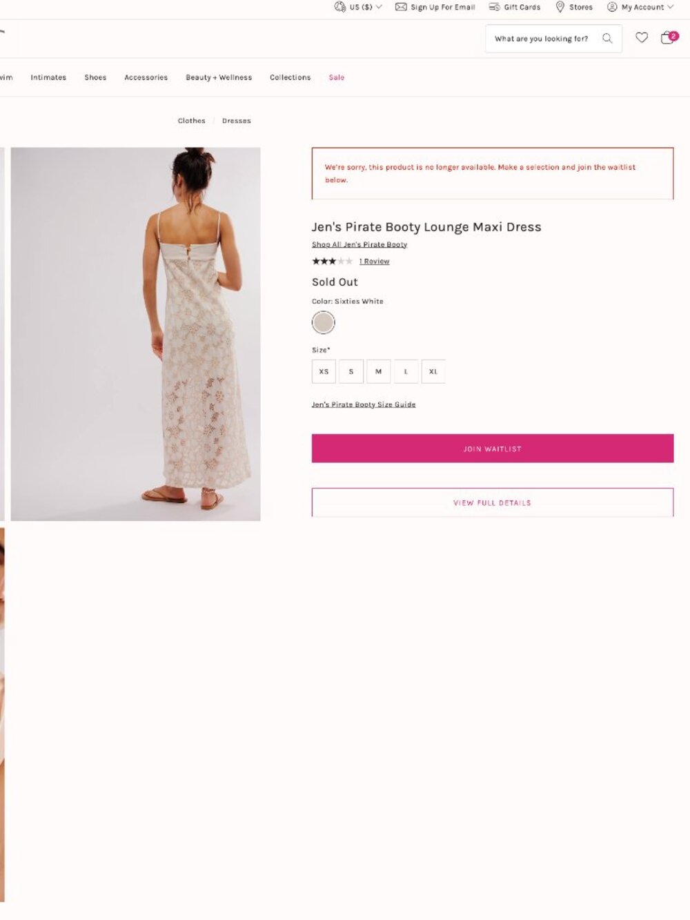 SOLD! Free People x Jen's Pirate Booty Lounge Maxi Dress Medium NWOT Sold Out - Picture 14 of 14